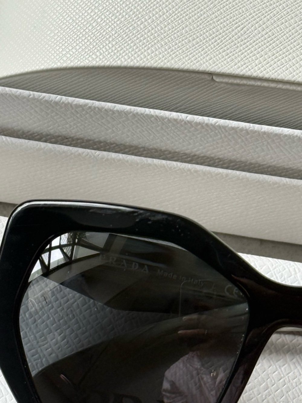 Prada Women's Black Oversized Geometric Hexagon Sunglasses - Picture 3 of 5